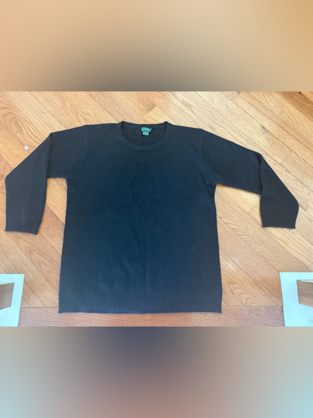 J. Crew Black Silk-Cashmere Blend Crewneck Sweater